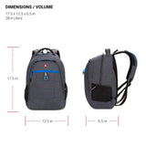 SwissGear 5918 Laptop Backpack, Grey, 17.75 - Inch