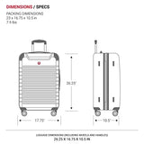 SwissGear 6297 Hardside Expandable Luggage with Spinner Wheels, Silver, Checked-Medium 23-Inch