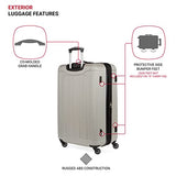 SwissGear 6297 Hardside Expandable Luggage with Spinner Wheels, Silver, Checked-Medium 23-Inch
