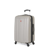 SwissGear 6297 Hardside Expandable Luggage with Spinner Wheels, Silver, Checked-Medium 23-Inch