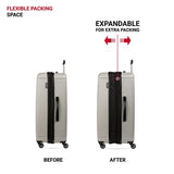 SwissGear 6297 Hardside Expandable Luggage with Spinner Wheels, Silver, Checked-Medium 23-Inch