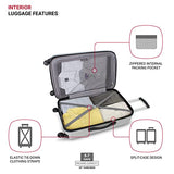 SwissGear 6297 Hardside Expandable Luggage with Spinner Wheels, Silver, Checked-Medium 23-Inch