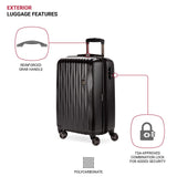 SwissGear 7272 Energie Expandable Hardside Luggage with Spinner Wheels and TSA Lock, Black, Carry - On 19 - Inch