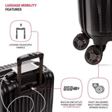 SwissGear 7272 Energie Expandable Hardside Luggage with Spinner Wheels and TSA Lock, Black, Carry - On 19 - Inch