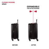 SwissGear 7272 Energie Expandable Hardside Luggage with Spinner Wheels and TSA Lock, Black, Carry - On 19 - Inch