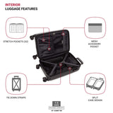 SwissGear 7272 Energie Expandable Hardside Luggage with Spinner Wheels and TSA Lock, Black, Carry - On 19 - Inch
