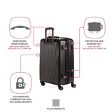 SwissGear 7272 Energie Expandable Hardside Luggage With Spinner Wheels and TSA Lock, Black, Checked-Medium 24-Inch