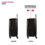 SwissGear 7272 Energie Expandable Hardside Luggage With Spinner Wheels and TSA Lock, Black, Checked-Medium 24-Inch