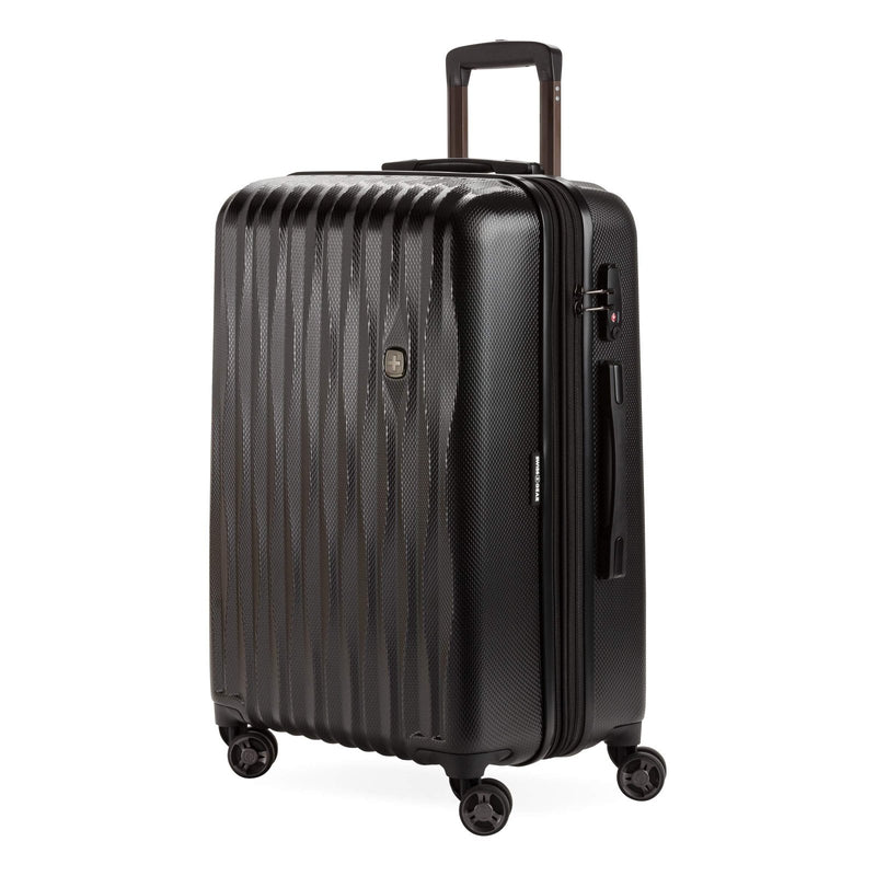 SwissGear 7272 Energie Expandable Hardside Luggage With Spinner Wheels and TSA Lock, Black, Checked-Medium 24-Inch | Backpacks4Less
