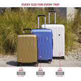 SwissGear 7272 Energie Expandable Hardside Luggage with Spinner Wheels and TSA Lock, Light Gold, 3 - Piece Set (19/24/27)