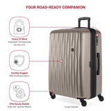 SwissGear 7272 Energie Expandable Hardside Luggage with Spinner Wheels and TSA Lock, Light Gold, 3 - Piece Set (19/24/27)