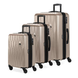 SwissGear 7272 Energie Expandable Hardside Luggage with Spinner Wheels and TSA Lock, Light Gold, 3 - Piece Set (19/24/27)