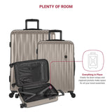 SwissGear 7272 Energie Expandable Hardside Luggage with Spinner Wheels and TSA Lock, Light Gold, 3 - Piece Set (19/24/27)