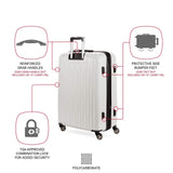 SwissGear 7272 Energie Expandable Hardside Luggage with Spinner Wheels and TSA Lock, White, Checked - Large 27 - Inch