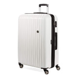 SwissGear 7272 Energie Expandable Hardside Luggage with Spinner Wheels and TSA Lock, White, Checked-Large 27-Inch