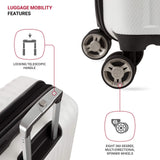 SwissGear 7272 Energie Expandable Hardside Luggage with Spinner Wheels and TSA Lock, White, Checked - Large 27 - Inch