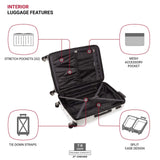 SwissGear 7272 Energie Expandable Hardside Luggage with Spinner Wheels and TSA Lock, White, Checked - Large 27 - Inch