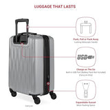 SwissGear 7272 Energie Hardside Expandable Luggage with Spinner Wheels, Silver, 3-Piece Set (19/24/27)
