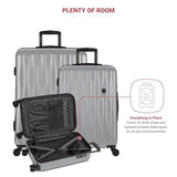 SwissGear 7272 Energie Hardside Expandable Luggage with Spinner Wheels, Silver, 3-Piece Set (19/24/27)