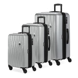 SwissGear 7272 Energie Hardside Expandable Luggage with Spinner Wheels, Silver, 3-Piece Set (19/24/27)