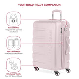 SwissGear 7366 Signature Hardside Expandable Luggage with Spinner Wheels and TSA Lock, Weekender Tote, Pink, 2 - Piece Set (Weekender/27)