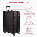 SwissGear 7366 Signature Hardside Expandable Luggage with Spinner Wheels, TSA Lock, Black, Checked - Large 27 - Inch