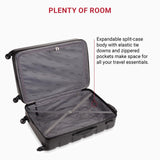 SwissGear 7366 Signature Hardside Expandable Luggage with Spinner Wheels, TSA Lock, Black, Checked - Large 27 - Inch