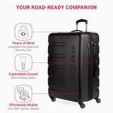 SwissGear 7366 Signature Hardside Expandable Luggage with Spinner Wheels, TSA Lock, Black, Checked - Large 27 - Inch