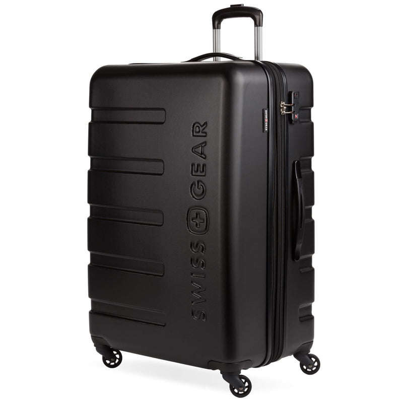 SwissGear 7366 Signature Hardside Expandable Luggage with Spinner Wheels, TSA Lock, Black, Checked - Large 27 - Inch