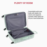 SwissGear 7366 Signature Hardside Expandable Luggage with Spinner Wheels, TSA Lock, Clearly Aqua, Checked - Medium 23 - Inch