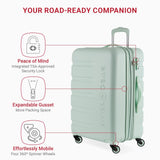 SwissGear 7366 Signature Hardside Expandable Luggage with Spinner Wheels, TSA Lock, Clearly Aqua, Checked - Medium 23 - Inch