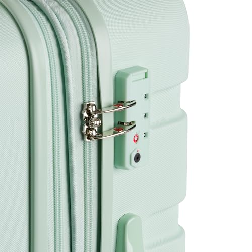 SwissGear 7366 Signature Hardside Expandable Luggage with Spinner Wheels, TSA Lock, Clearly Aqua, Checked - Medium 23 - Inch