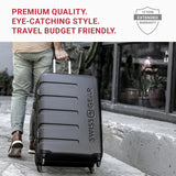 SwissGear 7366 Signature Hardside Expandable Luggage with Spinner Wheels, TSA Lock, Clearly Aqua, Checked - Medium 23 - Inch