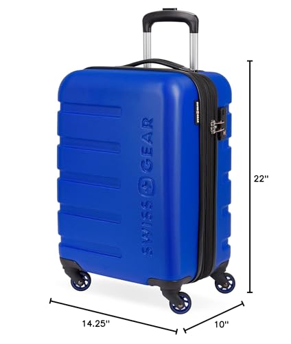 SwissGear 7366 Signature Hardside Expandable Luggage with Spinner Wheels, TSA Lock, Cup - Holder, Cobalt, Carry - On 19 - Inch