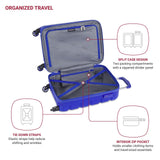 SwissGear 7366 Signature Hardside Expandable Luggage with Spinner Wheels, TSA Lock, Cup - Holder, Cobalt, Carry - On 19 - Inch