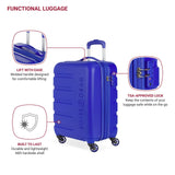 SwissGear 7366 Signature Hardside Expandable Luggage with Spinner Wheels, TSA Lock, Cup - Holder, Cobalt, Carry - On 19 - Inch