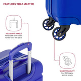 SwissGear 7366 Signature Hardside Expandable Luggage with Spinner Wheels, TSA Lock, Cup - Holder, Cobalt, Carry - On 19 - Inch