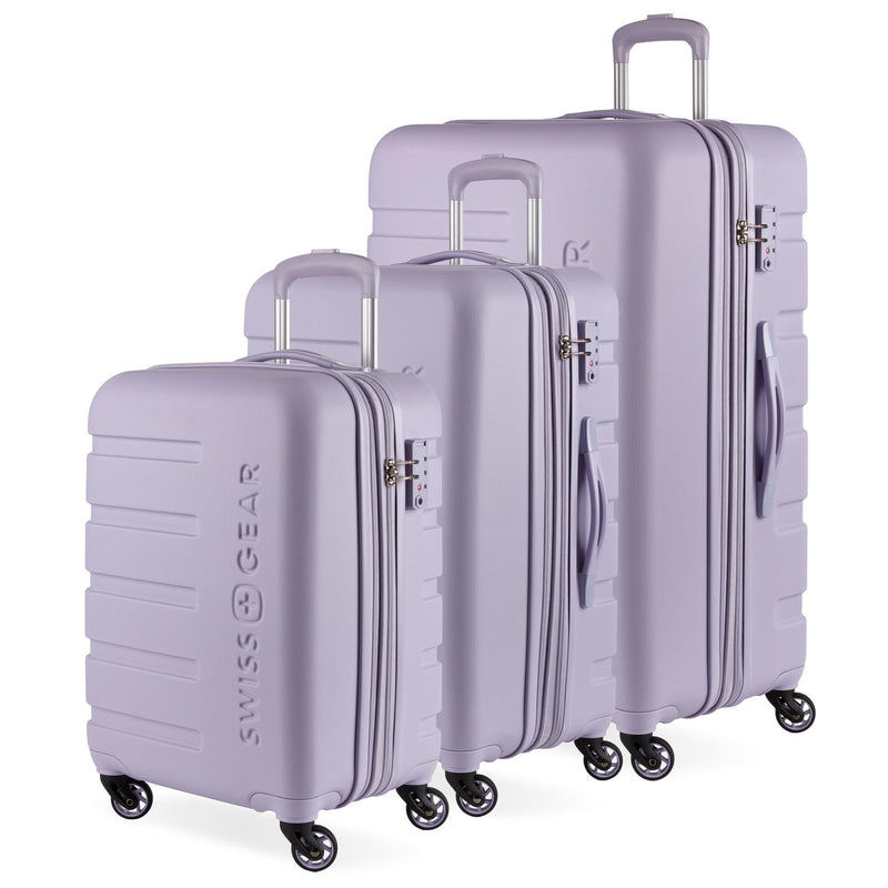 SwissGear 7366 Signature Hardside Expandable Luggage with Spinner Wheels, TSA Lock, Cup - Holder, Evening Haze, 3 - Piece Set (19/23/27)