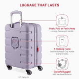 SwissGear 7366 Signature Hardside Expandable Luggage with Spinner Wheels, TSA Lock, Cup - Holder, Evening Haze, 3 - Piece Set (19/23/27)
