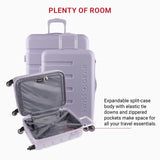 SwissGear 7366 Signature Hardside Expandable Luggage with Spinner Wheels, TSA Lock, Cup - Holder, Evening Haze, 3 - Piece Set (19/23/27)