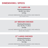 SwissGear 7366 Signature Hardside Expandable Luggage with Spinner Wheels, TSA Lock, Cup - Holder, Evening Haze, 3 - Piece Set (19/23/27)