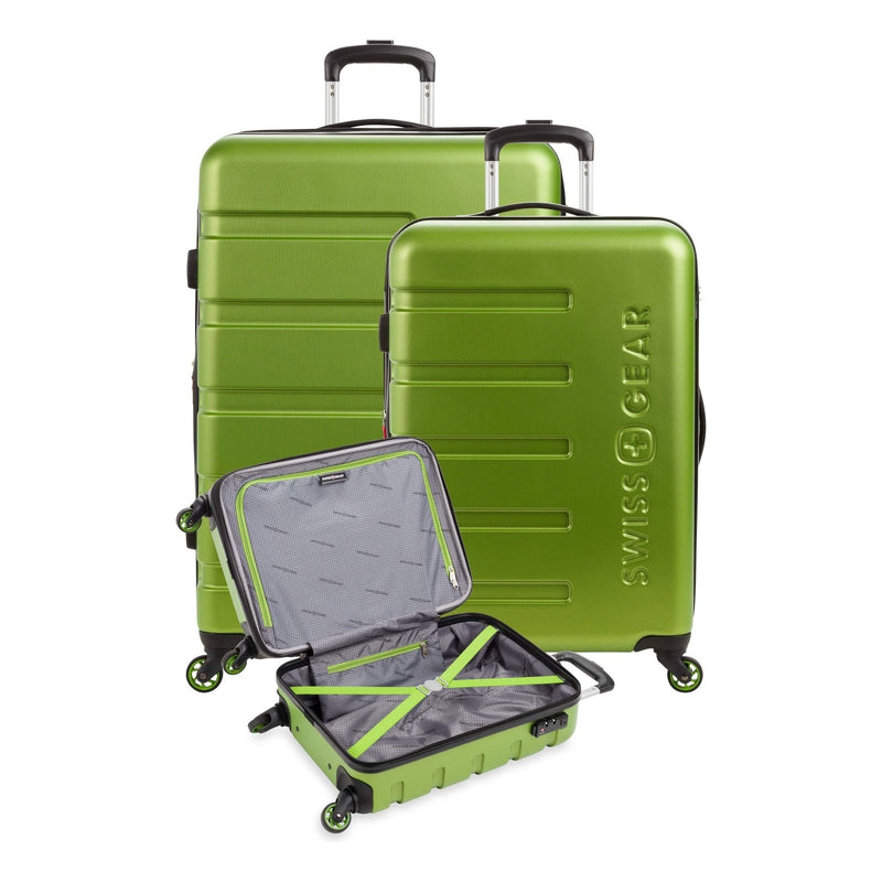 SwissGear 7366 Signature Hardside Expandable Luggage with Spinner Wheels, TSA Lock, Cup - Holder, Green, 3 - Piece Set (19/23/27)