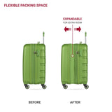 SwissGear 7366 Signature Hardside Expandable Luggage with Spinner Wheels, TSA Lock, Cup - Holder, Green, Carry - On 19 - Inch