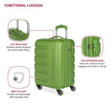 SwissGear 7366 Signature Hardside Expandable Luggage with Spinner Wheels, TSA Lock, Cup - Holder, Green, Carry - On 19 - Inch