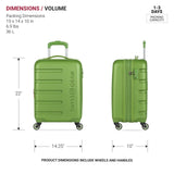 SwissGear 7366 Signature Hardside Expandable Luggage with Spinner Wheels, TSA Lock, Cup - Holder, Green, Carry - On 19 - Inch