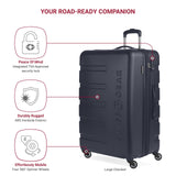 SwissGear 7366 Signature Hardside Expandable Luggage with Spinner Wheels, TSA Lock, Cup - Holder, Navy, 2 - Piece Set (19/27)