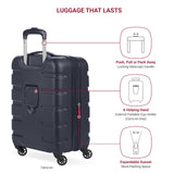 SwissGear 7366 Signature Hardside Expandable Luggage with Spinner Wheels, TSA Lock, Cup - Holder, Navy, 2 - Piece Set (19/27)