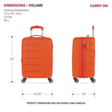 SwissGear 7366 Signature Hardside Expandable Luggage with Spinner Wheels, TSA Lock, Cup - Holder, Orange, 2 - Piece Set (19/27)