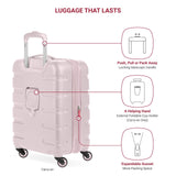 SwissGear 7366 Signature Hardside Expandable Luggage with Spinner Wheels, TSA Lock, Cup - Holder, Pink, 2 - Piece Set (19/27)