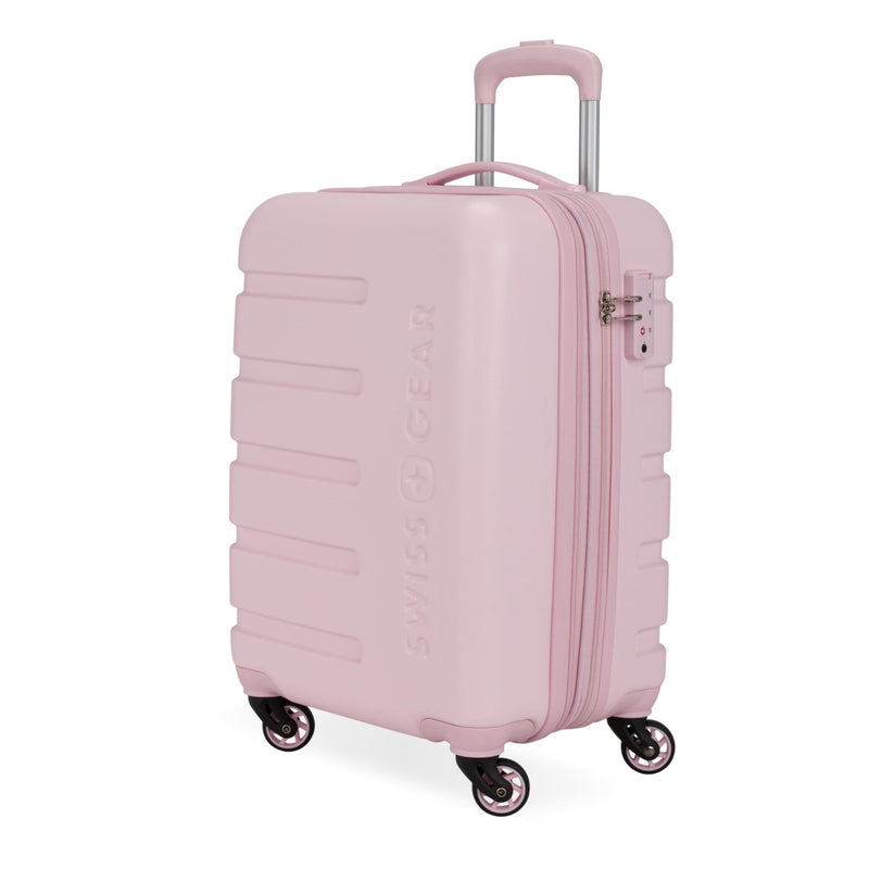 SwissGear 7366 Signature Hardside Expandable Luggage with Spinner Wheels, TSA Lock, Cup - Holder, Pink, Carry - On 19 - Inch